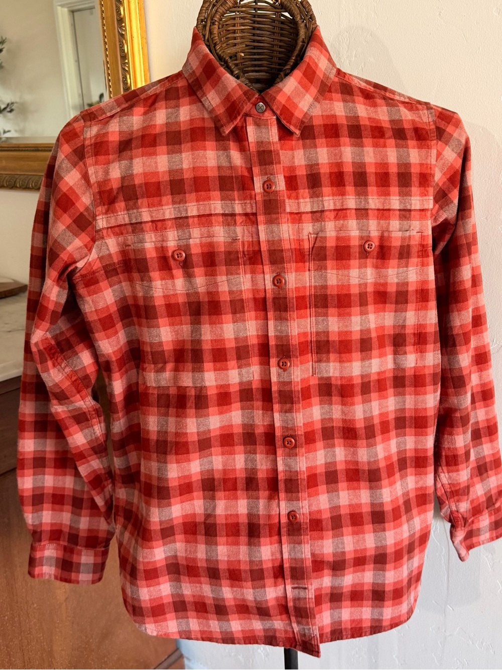 REI Co-Op Red Plaid Long-Sleeve Button-Down Shirt